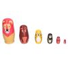 Rcniso 6pcs Russian Nesting Dolls Kit for Kids Wooden Cartoon Animal Pattern Ornament Festival Gifts view 2