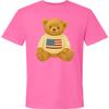 inktastic American Flag Bear Adult Premium T-Shirt Small Hot Pink 472e3 view 1
