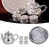 Rcniso Retro Teapot Game, Vintage Coffee Maker, Exquisitely Carved, Elegant, Retro, Softer Lines, Antideformation, Oxidized Coffee Maker Set for Gift view 4