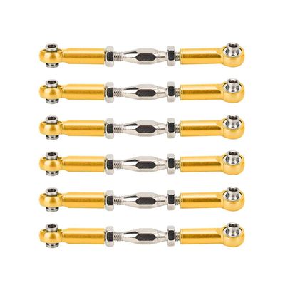 Alomejor Adjustable Aluminum Linkage Turnbuckle Rods for RC Car Upgrade Accessories (Gold)