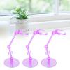Alomejor Action Figure Stand Plastic Translucent Doll Model Support Display Holder Base for 6 Inch Dolls Greater Flexibility Versatile Set (Translucent Purple) view 3