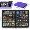 1000+ Pockets Trading Card Binder, 16 Pockets Zipper Binder Card Album, 32 Pack Double-sided Side Loading Non-Ring Card Binder, Card Holder Folders for MTG, TCG, Game Cards & Sports Cards, Purple view 2