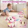 Yunaking Musical Puppy Toy for 1 Year Old Girl Gifts: Interactive Learning Baby Toy 6-12- 18 Months, Auto-Avoid Obstacle, Encourages Crawling & Walking, 1st Birthday Xmas Gift for 1 2 Year Old Girl view 2