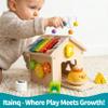 Itainq Montessori Toys for 1 Year Old, 9 in 1 Wooden Activity Cube,Mix Blue view 2
