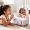 ROBOTIME Toddler Vanity Makeup Table Toy with Mirror & Light, Wooden Kids Makeup Vanity Set, Dressing Table with Accessories and Lights, Pretend Makeup Set for Little Girls (Purple) view 3