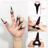 10Pcs Gothic Metal Claw Rings Adjustable Open Finger Rings Full Finger Set Punk Rock Costume Accessories Hair Braiding Tool for Halloween Cosplay Werewolf Vampire Party Unisex Black view 2
