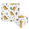 zyrtty Baby Washcloths Newborn Muslin Burp Cloths Cartoon Dinosaur 3 Pack Soft Cotton Baby Face Bath Towel Drool Bibs for Infants, Girls and Boys 11.8 x 11.8 Inch view 2
