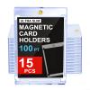 100PT Magnetic Card Holders for Trading Cards, 15ct One Card Touch Holder Baseball Card Thick Protectors Hard Plastic Magnetic Card Case Sports Football Basketball Top Loads for Cards Sleeves view 1