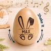 E EntrySanddie Personalized Musical Easter Egg Shaker for Babies, Wooden Egg Shakers with Name, Custom Engraved First Easter Keepsake, Easter Basket Stuffer Baby Gift view 2