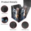 FQSXFIFN for MTG Deck Box, PU Leather for TCG Card Storage with Magnetic Closure, Trading Card Storage Holds 120+ Sleeved Cards, Fox Necklace Large Magic Cards Deck Case for Women Men view 3