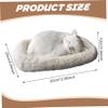 Faticenic Realistic Cat, Interactive Sleeping & Breathing Toy Cat with Mat, Accompanied Furry Stuffed Animals for Kids, Adults, White, Realistic Stuffed Animal, Toy view 3