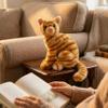 Hideekoog Orange Tabby Cat Plush Toy 9.8 Inch Ginger Kitten Stuffed Animal Cute Kitty Plushie Soft Cozy Buddy Reading Companion Kawaii Aesthetic Room Decor Huggable Feline Friend view 3