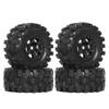 1.0 Beadlock Wheels and Tires Set (4pcs) Compatible With SCX24 FMS FCX18 AX24 1/18 1/24 Scale RC Crawler Vehicles view 1