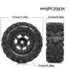 1.0 Beadlock Wheels and Tires Set (4pcs) Compatible With SCX24 FMS FCX18 AX24 1/18 1/24 Scale RC Crawler Vehicles view 4