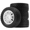 4PCS 80mm Rally Rubber Tires and Wheel Rim Set Compatible with 1/10 Off-Road RC Cars Including 94177 and WR8 Flux Models(4pcs White) view 1