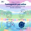 OAJ for Tamagotchi Paradise Case & Transparent Protective PC Clear Case with Paradise-Themed Faceplate and Zoom Dial Stickers, Neck Strap Accessories,All-Arounds Protection (No Device)-Sky view 2