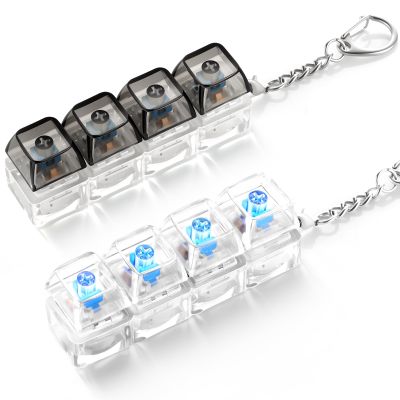 2 Pack Keyboard Fidget Toy Clicky Keyboard Clicker Fidget Keychain Clicky Fidget Toys for Adults, Sensory Toy for Boost Focus & Calm Anxiety at Work, Travel Stress Relief Gifts
