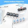2 Pack Keyboard Fidget Toy Clicky Keyboard Clicker Fidget Keychain Clicky Fidget Toys for Adults, Sensory Toy for Boost Focus & Calm Anxiety at Work, Travel Stress Relief Gifts view 2