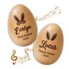 E EntrySanddie Personalized Musical Easter Egg Shaker for Kids, Happy Easter Wooden Egg Shakers with Name, Custom Engraved First Easter Keepsake, Basket Stuffer Gift (1) view 1