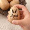 E EntrySanddie Personalized Musical Easter Egg Shaker for Kids, Happy Easter Wooden Egg Shakers with Name, Custom Engraved First Easter Keepsake, Basket Stuffer Gift (1) view 4