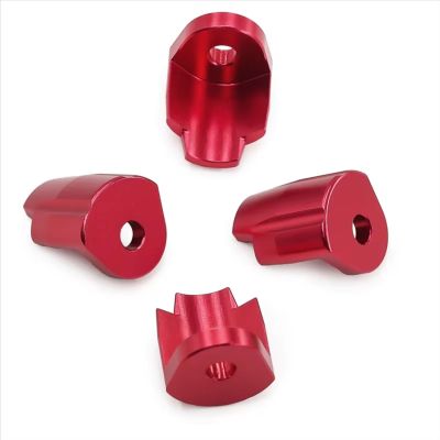 Compatible with Arrma 1/14 for Mojave for Typhon for Granite for GROM 1/18 RC Car Upgrade Parts Aluminum Alloy Shock Absorber Cap Kit RC Car Accessories(Red)