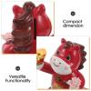 Red Ceramic Horse Piggy Bank for Boys and Girls, Cute Animal Money Bank Desktop Decoration Small Saving Pot for Cash and Coins view 3