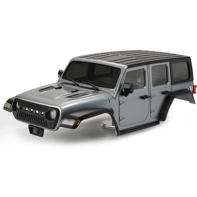 AMZSTAR 6.10inch/155mm Wheelbase Shell ABS Hardtop Body Kit Replacement Part for TRX4M Bronco Defender AX8560 1/18 RC Crawler Chassis (Silver Gray)