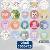 1000PCS Dental Stickers 1 inch Tooth Stickers for Kids Children Teeth Fairy Reward Schools Teachers Gift Round Cute Decals (Color + White) view 2