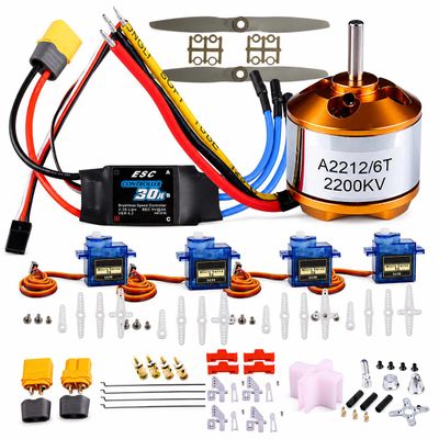 DIY RC Airplane Kit A2212 KV2200 Motor, 30A ESC, 4 Servos, 2 Propellers