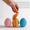 Twisty Fidget Egg, 3D Printed Slippery Egg Fidget, Easter Eggs SpinnerToys for Adults, Easter Basket Stuffers, Smooth Rotating Stress Relief Eggs Puzzle Desk Toy, Party Favors Gifts(Mix2,Medium) view 2