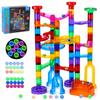 EagleStone Transparent Marble Run with 15 Glow in the Dark Glass Marbles view 1