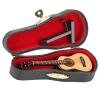 Kukyller Wooden Miniature Guitar with Stand and Case, Miniature Wooden Guitar Model Display Mini Musical Instrument Replica Collectible Figurines view 1
