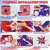 12Pcs 4th of July Decorations Outdoor, American Patriotic Pinwheels for Yard, Red White and Blue Wind Spinners for Independence Day Memorial Day Decorations, 250 Anniversary USA Merchandise view 3