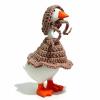 7 Inch Desk Goose Outfit, Fall Farmhouse Desk Goose Costumes, Hand-Knit Rustic Decorative Mini Clothes for 7-Inch Desktop Magnetic Goose Statue, Autumn Home Office Shelf Tiered Tray Decor Accessories view 1