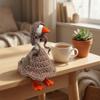 7 Inch Desk Goose Outfit, Fall Farmhouse Desk Goose Costumes, Hand-Knit Rustic Decorative Mini Clothes for 7-Inch Desktop Magnetic Goose Statue, Autumn Home Office Shelf Tiered Tray Decor Accessories view 4