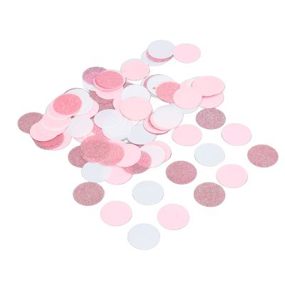 100g Pink White Rose Gold Glitter, Biodegradable Party Table Decoration for Bridal Baby Shower Wedding Birthday Cupcake Cake Topper (Circle)