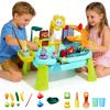AuSpicaTor Upgraded Toddler Sand Water Table Toy with Electric Water Pump, Kids Sand Water with Faucet/Play Food Accessories/Fishing Toy, Kitchen Play Sink Toys for Girl Boy Age 3+ (Blue) view 1