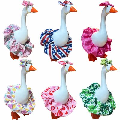 7 Inch Desktop Goose Outfits - 6 Pack Desk Geese Costumes for Birthday, Easter, Independence Day | Festive Desktop Magnetic Goose Statue Clothes for Spring Summer Holiday Home Table Decor Photo Prop