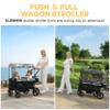 ELEMARA All-Terrain Stroller Wagon for 2 Kids, Foldable Kids Wagon Stroller Includes Removable Canopy,Mosquito net, Adjustable PushPull Handle,Snack Tray & Cup Holders, Storage Basket, Black+White view 2