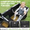 ELEMARA All-Terrain Stroller Wagon for 2 Kids, Foldable Kids Wagon Stroller Includes Removable Canopy,Mosquito net, Adjustable PushPull Handle,Snack Tray & Cup Holders, Storage Basket, Black+White view 3