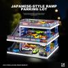 Display Case for Hot Wheels & Matchbox,Lighted Ramp Scene Parking Garage view 2