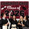 2026 Graduation Backdrop Banner, Congrats Grad Banner Class of 2026 Maroon Graduate Backdrop for Graduation Party Decorations (Maroon Black) view 3