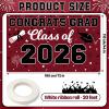 2026 Graduation Backdrop Banner, Congrats Grad Banner Class of 2026 Maroon Graduate Backdrop for Graduation Party Decorations (Maroon Black) view 4
