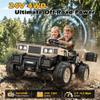 24V 2 Seater Ride On Dump Truck with Electric Dump Bed, Shovel, Toolbox, 4x100W Powerful Motors, Max 4.5Mph, Parent Remote, All-Terrain Tires, Ride on Car for Kids Ages 3-8, 132Lbs Load, Khaki view 2