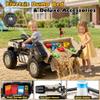 24V 2 Seater Ride On Dump Truck with Electric Dump Bed, Shovel, Toolbox, 4x100W Powerful Motors, Max 4.5Mph, Parent Remote, All-Terrain Tires, Ride on Car for Kids Ages 3-8, 132Lbs Load, Khaki view 3