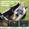 ELEMARA All-Terrain Stroller Wagon for 2 Kids, Foldable Kids Wagon Stroller Includes Removable Canopy,Mosquito net, Adjustable PushPull Handle,Snack Tray & Cup Holders, Storage Basket, Grey+Black view 3