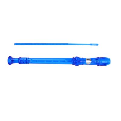 6Colors Plastic 8Hole Translucent Descant Recorder Musical Instrument for Kids Children Beginners Golden Pink Red Green Yellow Blue (Blue)