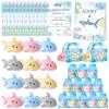 37 Pcs Adopt a Shark Party Favors Include 12 Mini Stuffed Sharks 12 Kraft Paper Gift Bags 12 Adopt Certification 1 Adoption Sign for Shark Week Adoption Ocean Animal Theme Party Birthday Gifts view 1