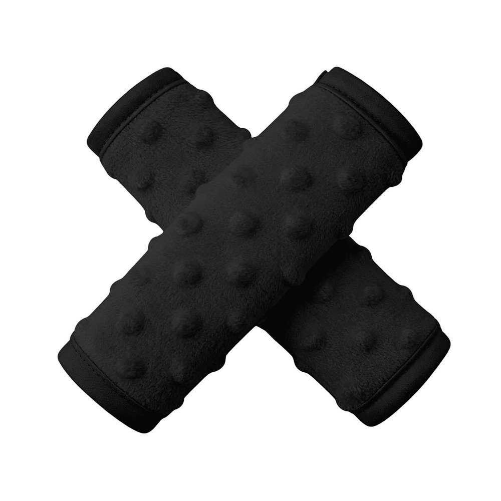 2 Pack Car Seat Strap Pads for Babies, Soft Car Seat Shoulder Strap Covers for Baby Child Kids, Black