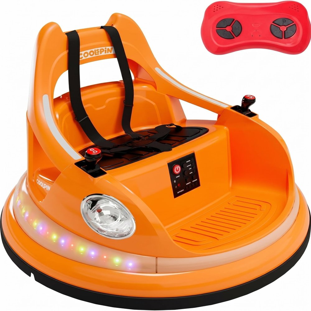 12V Electric Bumper Car for Toddlers, Ride On Bumper Cars, Kids Ride On Toy with Parent Remote, 360 Spin, 2 Speed, 2 Driving Modes, Music & LED Lights